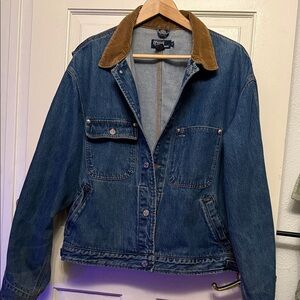 Ralph Lauren Blue Denim Jacket with Tan Collar